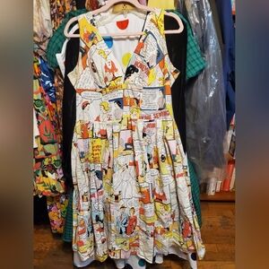 Colorful Comic Print Dress UK Size 16